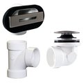 Westbrass Linear Overflow Plumber's Pack W/Tee and ADA Tip-Toe Drain in Satin Nickel D560RK-07